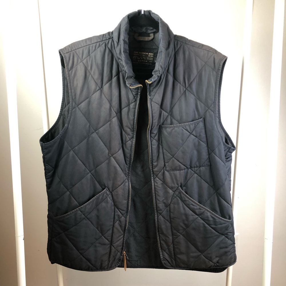 - JCrew Men's Sussex Quilted Primaloft Vest Insulated Outerwear Navy L
